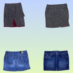 Y2k vintage denim skirts