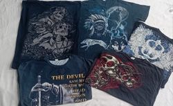 CR5754 Camisetas Vintage com Caveira