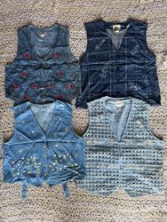 Denim embroidery Waistcoat 20 pieces