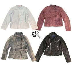 Veste en cuir pour filles des années 90/Y2K Rw-142..