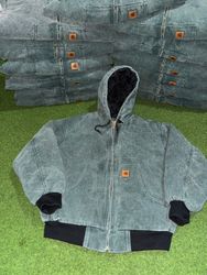 Rework Style Acid Wash grüne Carhartt Kapuzenjacke..