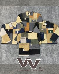 Carhartt reworked style distressed patchwork Detro..