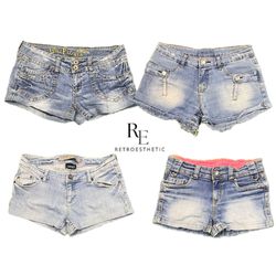 Y2K Edgy Girl Denim Sexy Mini Shorts RE-2687