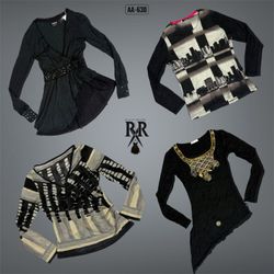 Y2K Black Rave Full Sleeve Tops (AA-630)