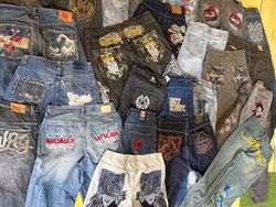 Y2K Embroidery Hiphop Branded Jeans
