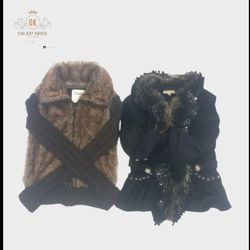 Tricot en fausse fourrure Y2K des années 90