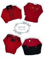 Vintage / Y2K Valentine Themed Embroidered Knit