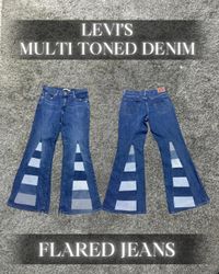 Upcycled Levi’s Multi-Toned Denim Flared Jeans