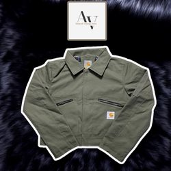 Carhartt rework style green cropped jacket