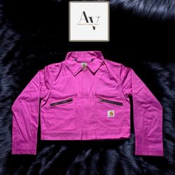 Carhartt rework style pink cropped jacket