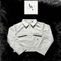 Carahrtt rework style cream cropped jacket