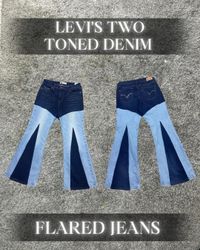 Upcycled Levi’s Two Toned Denim Flared Jeans