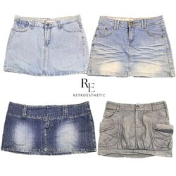 Jupes en denim micro mini Y2K Britney Era Fille RE..
