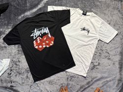 Stussy reworkstyle red dice white &black tee