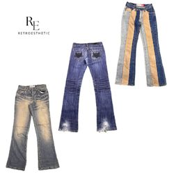 Jean évasé en denim de l'ère Britney Y2K Fille RE-..