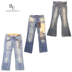 Y2K Unique Embellished Jeans RE-2708