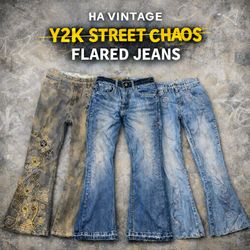Y2K Street Chaos Flared Women Jeans