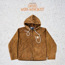 アップサイクルド カーハート フード付き キャンバス ジャケット | 最小発注数 20個