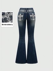 Y2k bootcut embroidery women's jeans