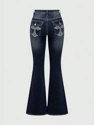 Y2k bootcut embroidery women's jeans