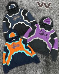 Hoodies en patchwork fou retravaillés par Stussy #..