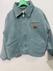 リワークスタイルの海緑色の酸洗いカーハートデトロイトジャケット