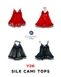 Y2K Silk Cami Tops - EV1778