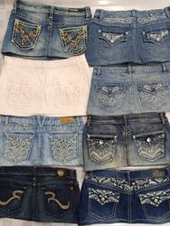 R334 Saia Mini Decorada Feminina Reciclada