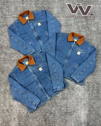 Veste Detroit en denim noir retravaillée Carhartt ..