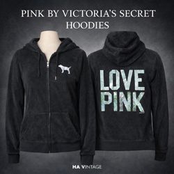 Pulls à capuche en velours Pink Victoria Secret