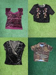 MAV#39 Samt Stylische Crop-Tops