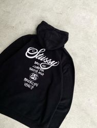Stussy rework style ss pullover hoodie
