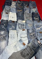 Y2K flared jeans pant embroidery