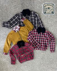 Jaqueta com zíper xadrez reciclada