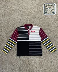 Camisa Polo de Manga Longa em Patchwork Reciclado