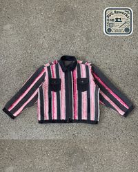 Upcycled Crochet Panel Denim Jacket