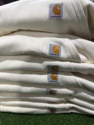 Rework style cream carhartt hoodies