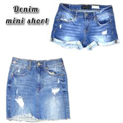 Y2k style denim mini Short