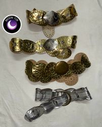 Y2k Chunky tie around Gold disc belts