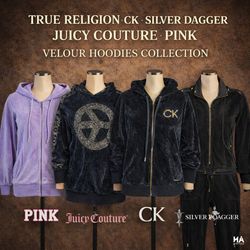 Juicy Couture True Religion CK Pink Velour Hoodies