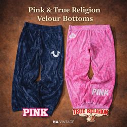 True Religion Pink Velour Bottoms
