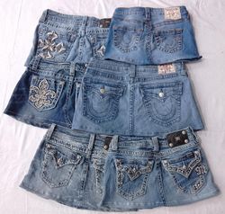 CR5812 アップサイクルされたトゥルーリリジョンとミスミスのスカート