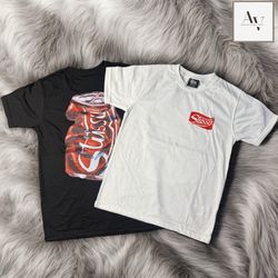 T-shirt sodacan bianca e nera stile rewo..