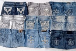 CR5822 Upcycled verzierter Y2K Rock