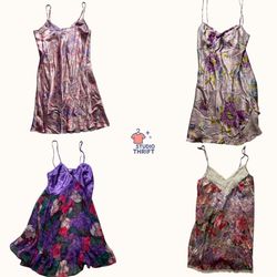Y2K Dreamy Floral Slip Dresses(DR-035)