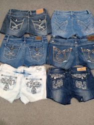 HD1239 Ladies Y2K Embellished Micro Mini Shorts