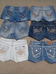 HD1240 Ladies Y2K Embellished Micro Mini Shorts