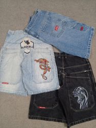 HD1242 Men Vintage JNCO Baggy Shorts