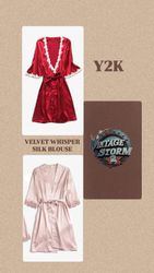 Chemisier en soie velours chuchotement Y2K