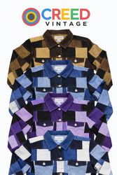 CR1109 Upcycled Patchwork Denim Jacket